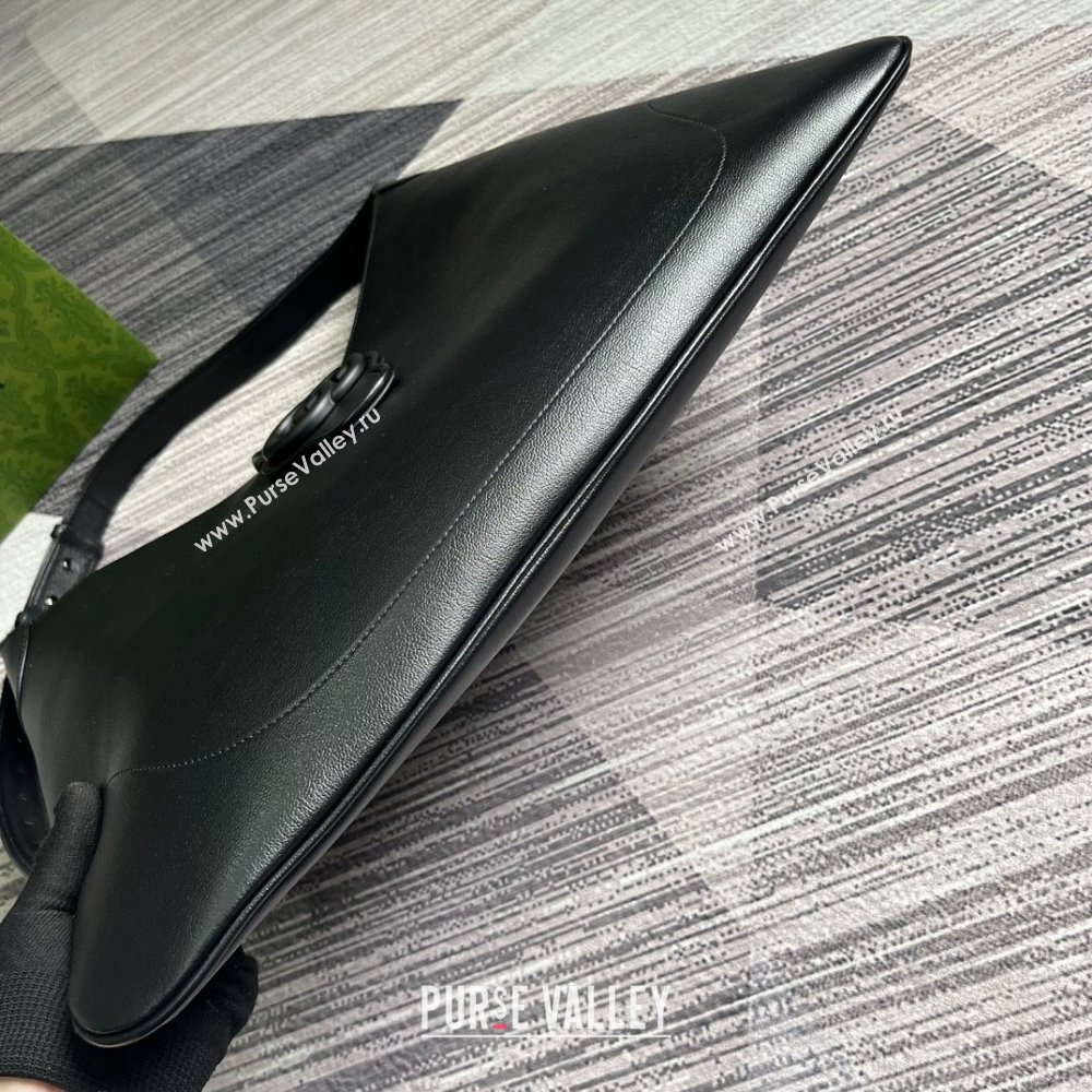 Gucci Aphrodite large shoulder bag 772483 leather Black with Brass hardware 2024 (dlh-23122138)