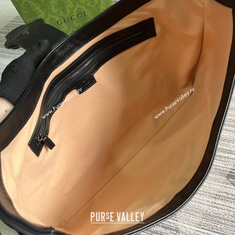 Gucci Aphrodite large shoulder bag 772483 leather Black with Brass hardware 2024 (dlh-23122138)