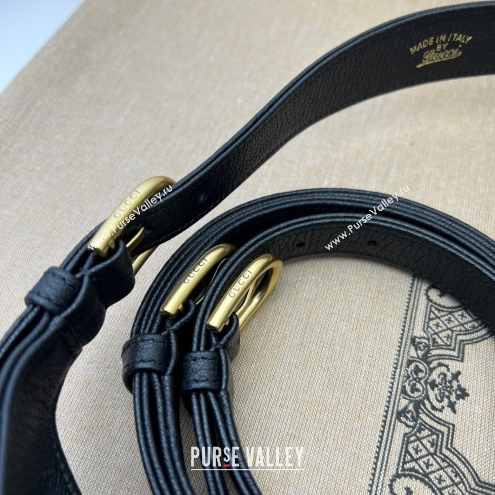 Gucci Aphrodite large shoulder bag 726322 leather Black 2024 (dlh-23122136)