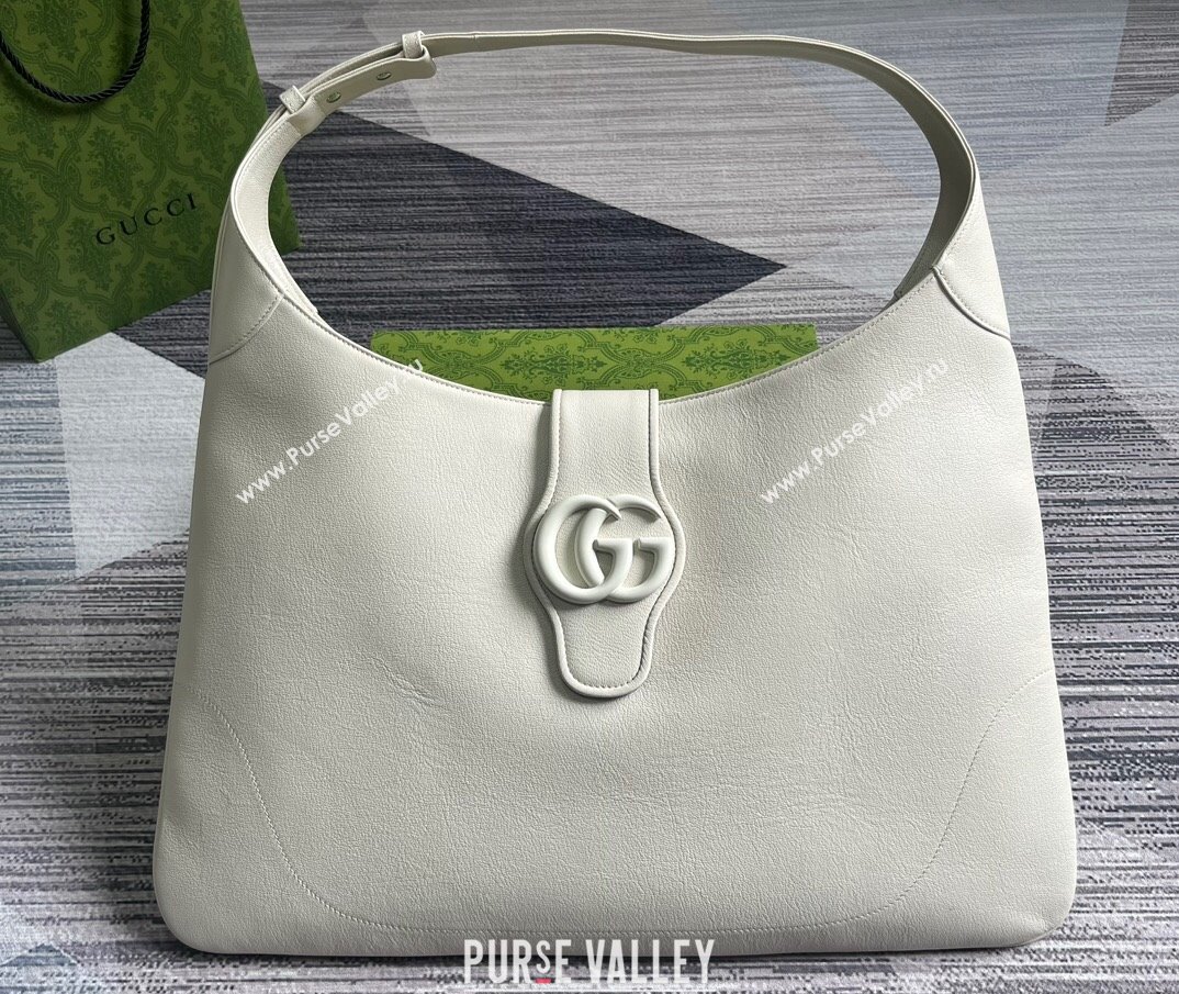 Gucci Aphrodite large shoulder bag 772483 leather White with Brass hardware 2024 (dlh-23122139)