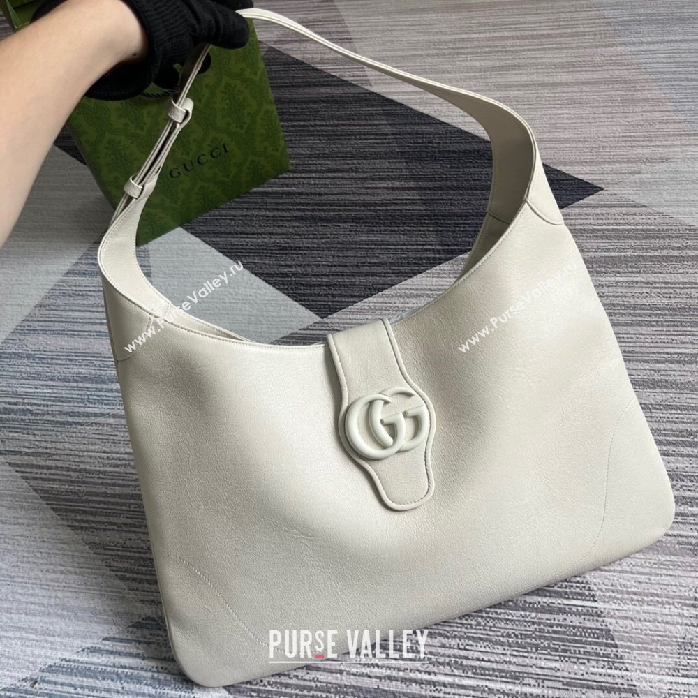 Gucci Aphrodite large shoulder bag 772483 leather White with Brass hardware 2024 (dlh-23122139)