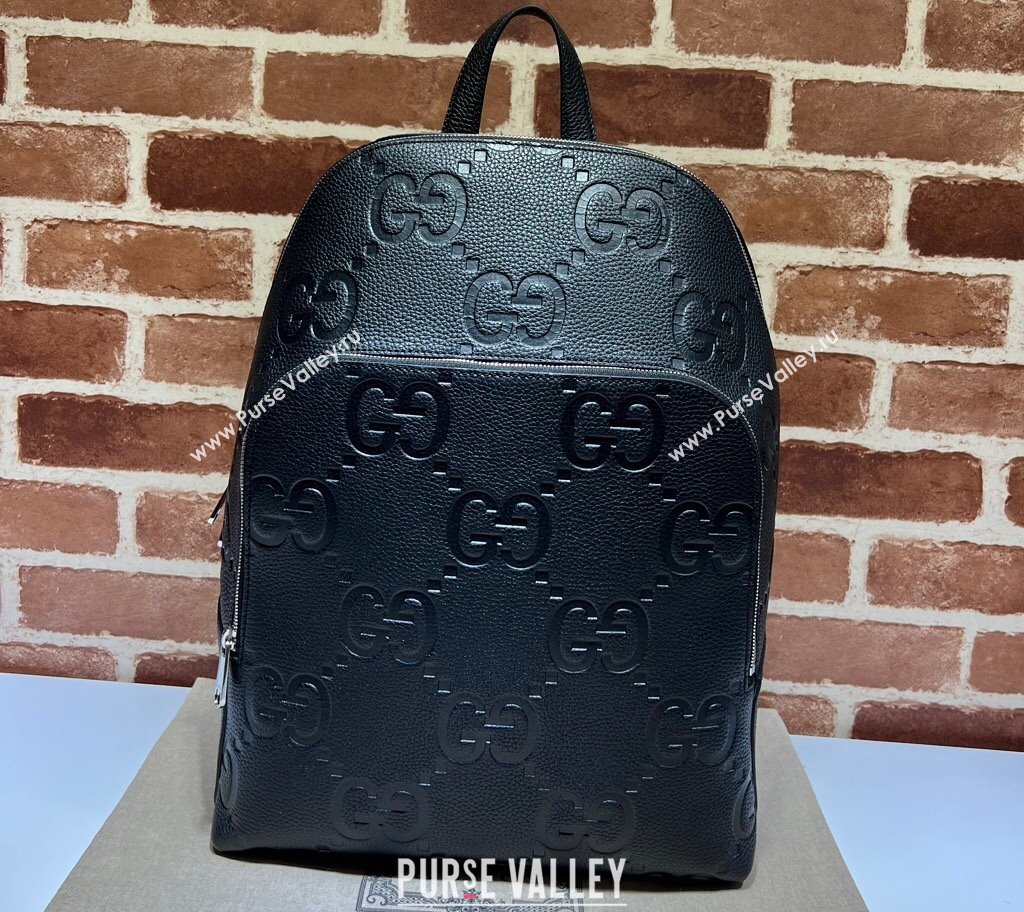 Gucci Jumbo GG Leather Large backpack bag 766932 Black (dlh-23122214)