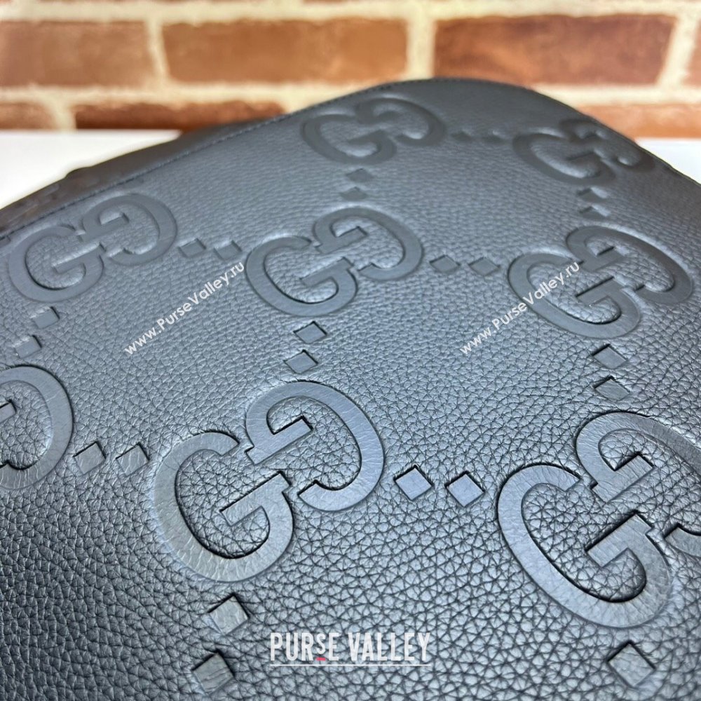 Gucci Jumbo GG Leather Large backpack bag 766932 Black (dlh-23122214)