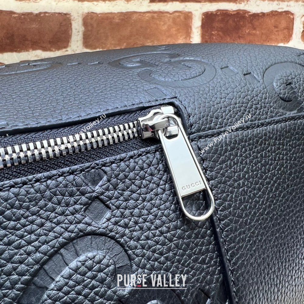 Gucci Jumbo GG Leather Large backpack bag 766932 Black (dlh-23122214)