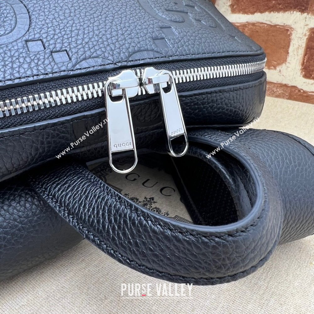 Gucci Jumbo GG Leather Large backpack bag 766932 Black (dlh-23122214)