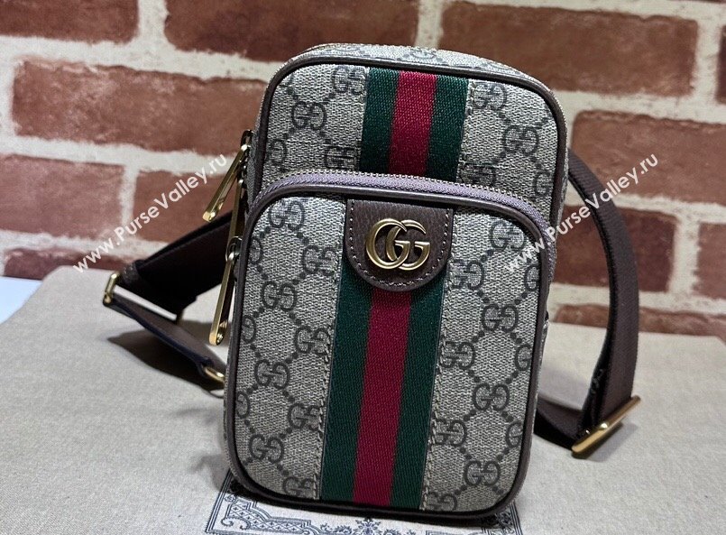 Gucci Ophidia GG mini bag with Web 752565 beige and ebony Supreme 2024 (dlh-23122237)