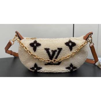 Louis Vuitton Shearling Over The Moon Bag M23321 LV Ski Cream/Brown 2024 (kiki-23122312)