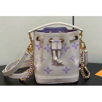 Louis Vuitton Monogram Empreinte leather Nano Noé Bag M82933 creamy/Purple 2024 (kiki-23122319)