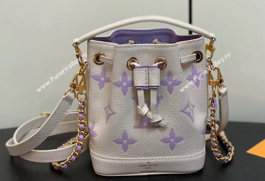 Louis Vuitton Monogram Empreinte leather Nano Noé Bag M82933 creamy/Purple 2024 (kiki-23122319)