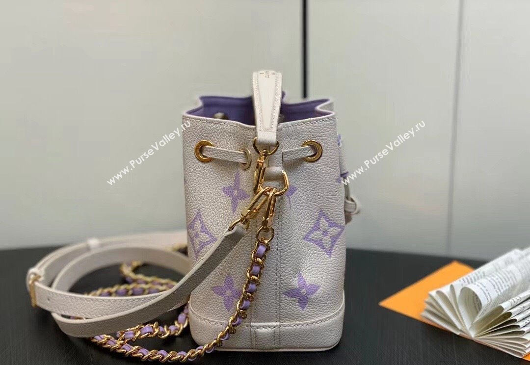 Louis Vuitton Monogram Empreinte leather Nano Noé Bag M82933 creamy/Purple 2024 (kiki-23122319)