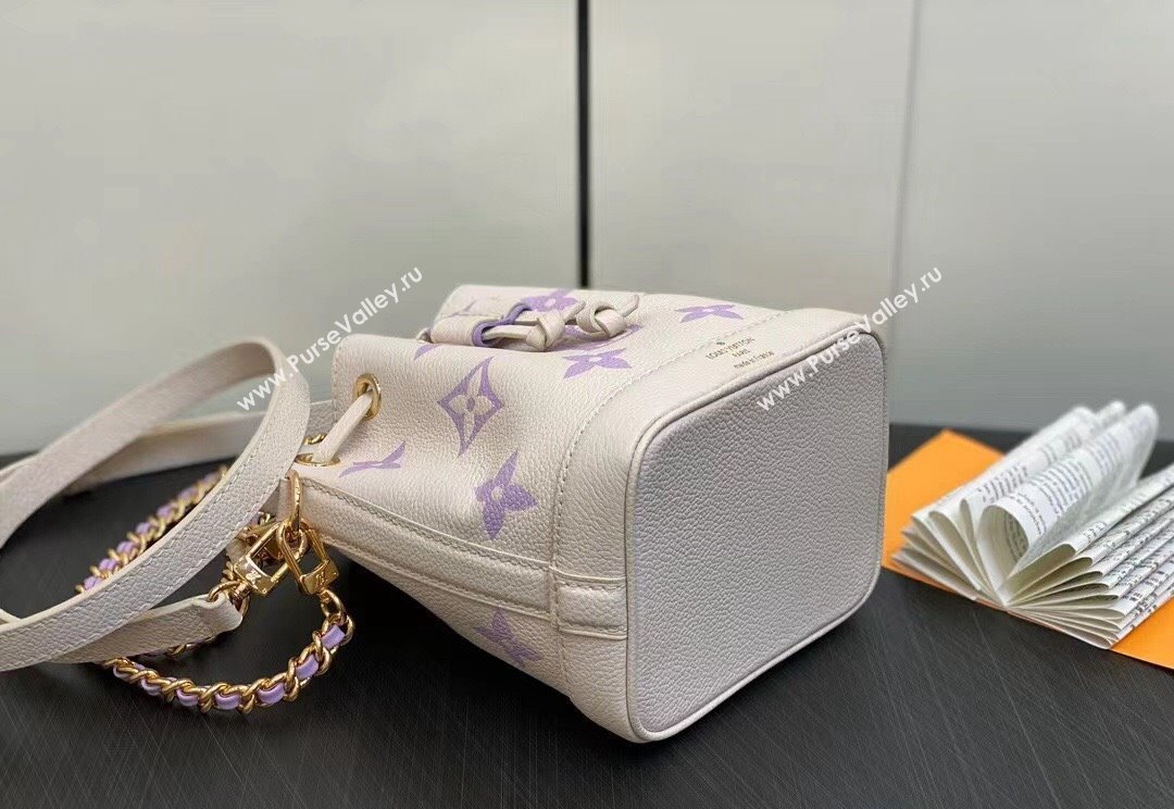 Louis Vuitton Monogram Empreinte leather Nano Noé Bag M82933 creamy/Purple 2024 (kiki-23122319)