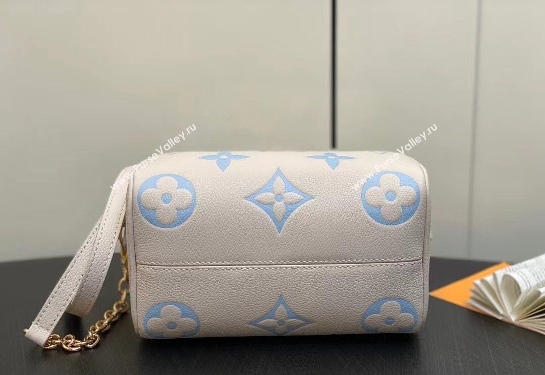 Louis Vuitton Monogram Empreinte leather Speedy Bandoulière 20 Bag M46397 creamy/Blue 2024 (kiki-23122318)
