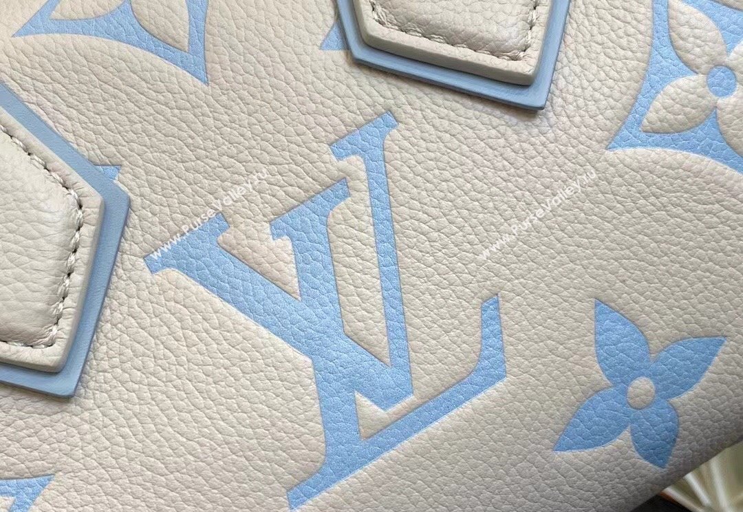 Louis Vuitton Monogram Empreinte leather Speedy Bandoulière 20 Bag M46397 creamy/Blue 2024 (kiki-23122318)