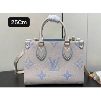 Louis Vuitton Monogram Empreinte leather OnTheGo PM Bag M45653 creamy/Blue 2024 (kiki-23122317)