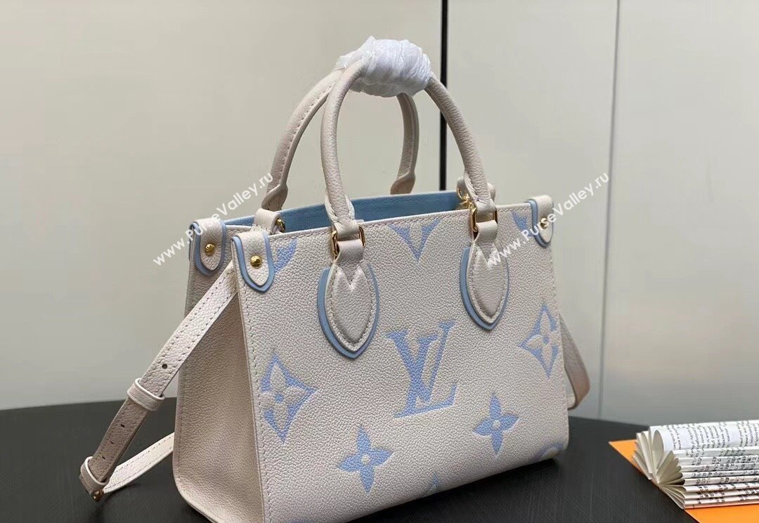 Louis Vuitton Monogram Empreinte leather OnTheGo PM Bag M45653 creamy/Blue 2024 (kiki-23122317)