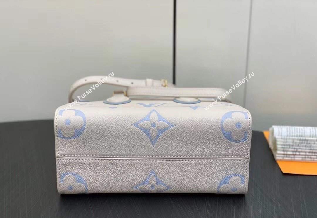 Louis Vuitton Monogram Empreinte leather OnTheGo PM Bag M45653 creamy/Blue 2024 (kiki-23122317)