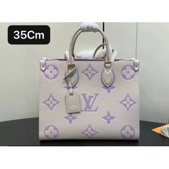 Louis Vuitton Monogram Empreinte leather OnTheGo MM Bag M23937 creamy/Purple 2024 (kiki-23122316)