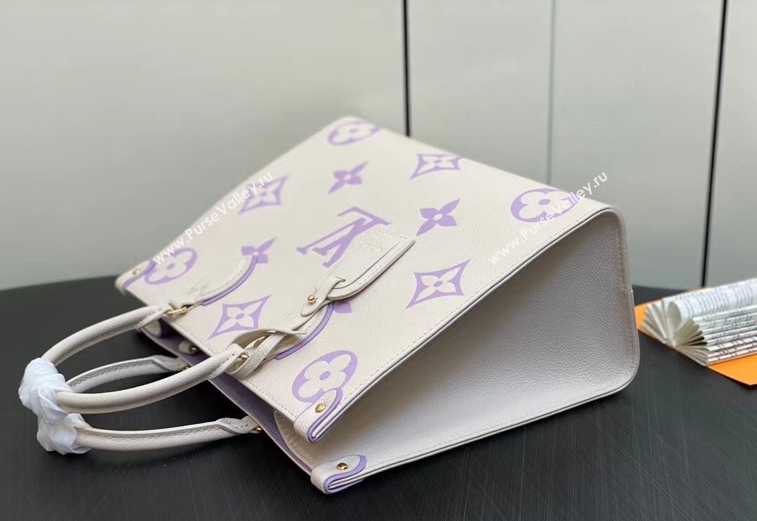 Louis Vuitton Monogram Empreinte leather OnTheGo MM Bag M23937 creamy/Purple 2024 (kiki-23122316)