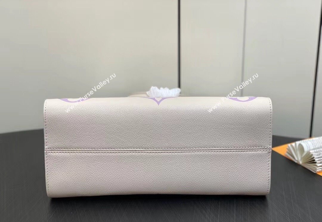 Louis Vuitton Monogram Empreinte leather OnTheGo MM Bag M23937 creamy/Purple 2024 (kiki-23122316)