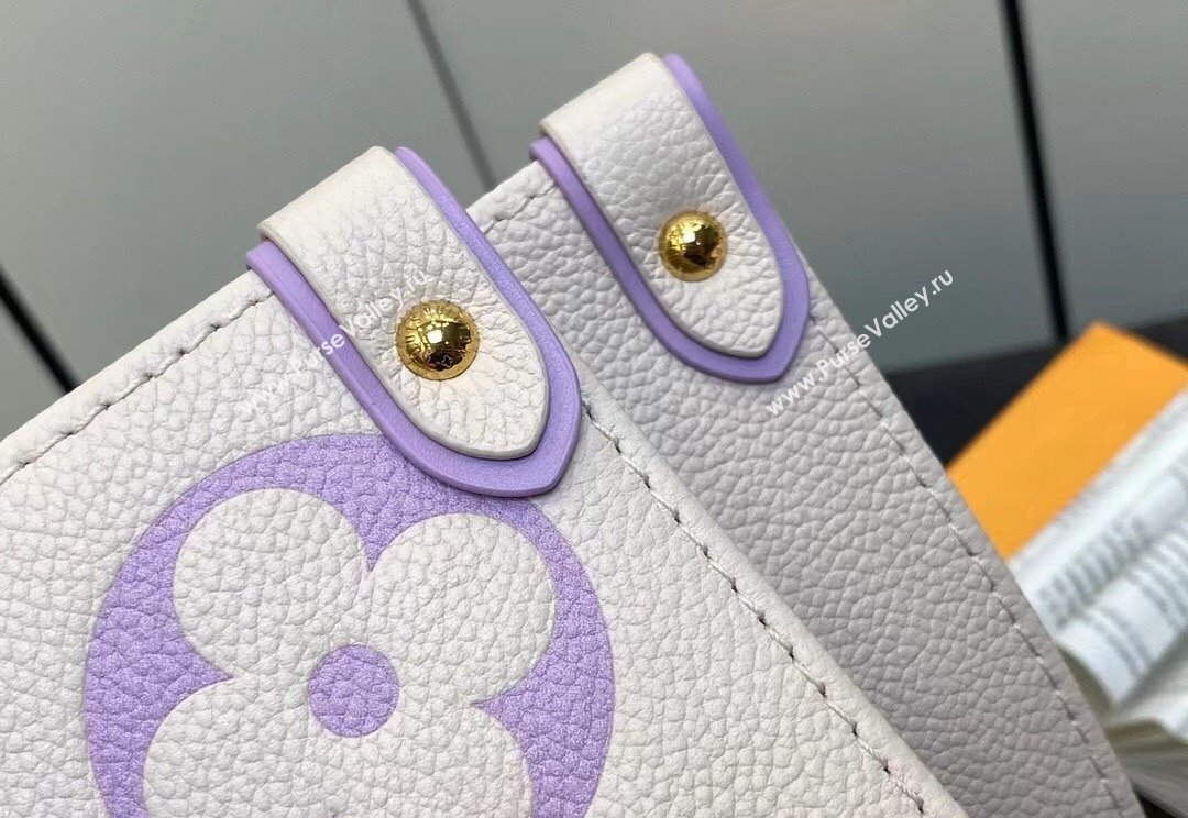 Louis Vuitton Monogram Empreinte leather OnTheGo MM Bag M23937 creamy/Purple 2024 (kiki-23122316)