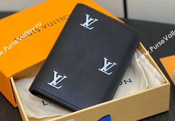 Louis Vuitton Leather Pocket Organizer LV Blason M83192 Black (kiki-23122567)