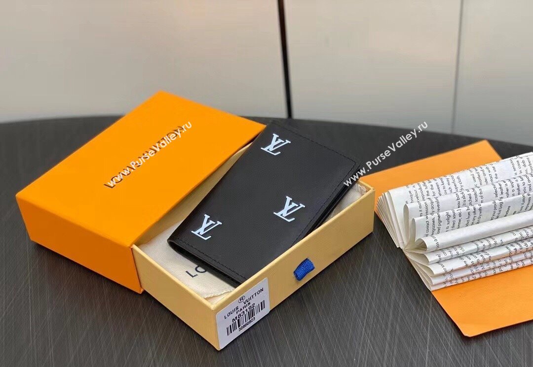 Louis Vuitton Leather Pocket Organizer LV Blason M83192 Black (kiki-23122567)