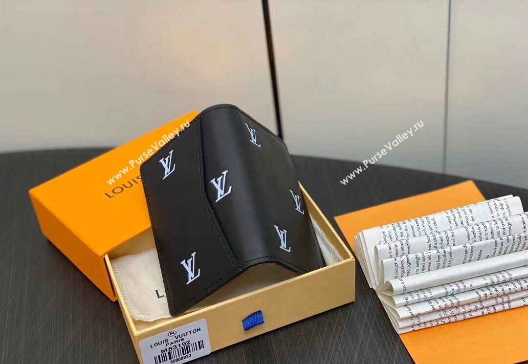 Louis Vuitton Leather Pocket Organizer LV Blason M83192 Black (kiki-23122567)
