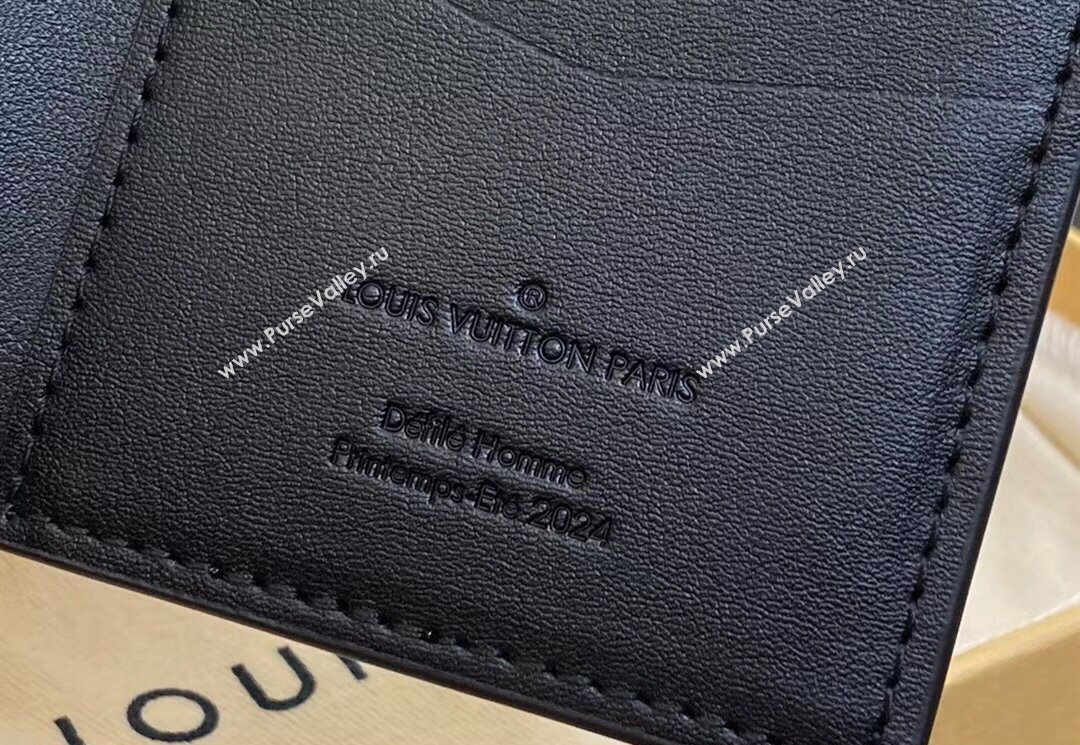 Louis Vuitton Leather Pocket Organizer LV Blason M83192 Black (kiki-23122567)