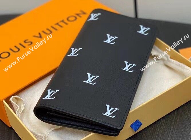 Louis Vuitton Leather Brazza Wallet LV Blason M83190 Black (kiki-23122566)