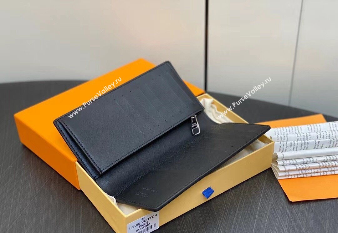 Louis Vuitton Leather Brazza Wallet LV Blason M83190 Black (kiki-23122566)