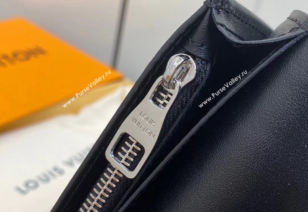 Louis Vuitton Leather Brazza Wallet LV Blason M83190 Black (kiki-23122566)