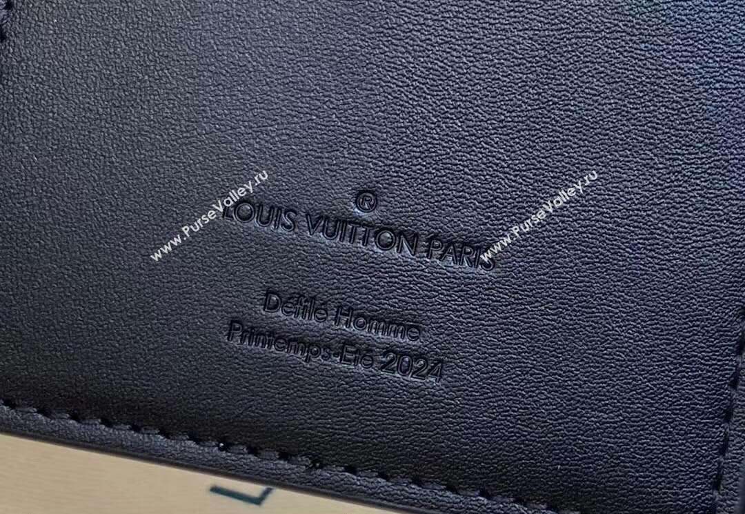 Louis Vuitton Leather Brazza Wallet LV Blason M83190 Black (kiki-23122566)