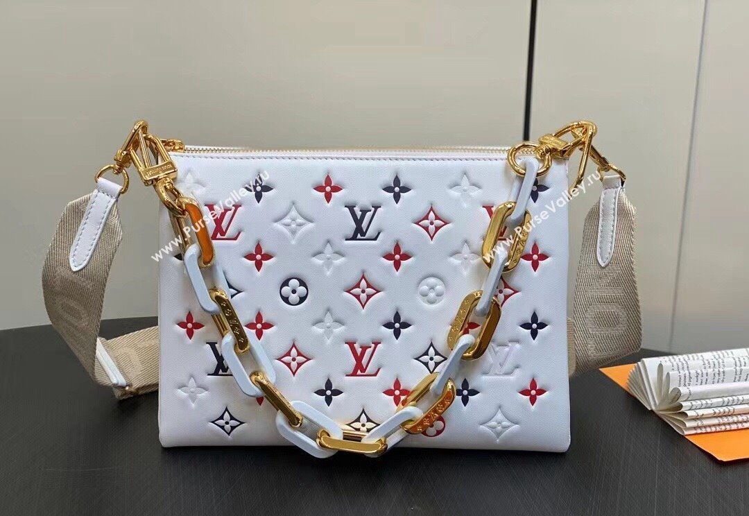 Louis Vuitton Lambskin Coussin PM Bag M23466 White 2024 (kiki-23122313)