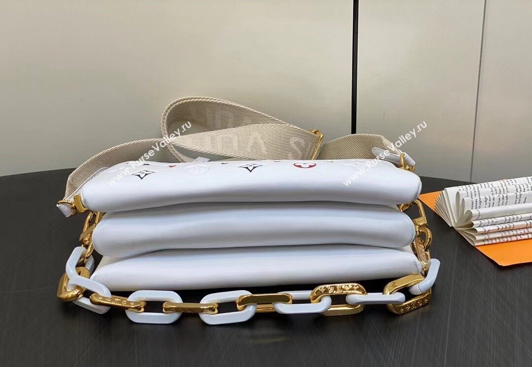 Louis Vuitton Lambskin Coussin PM Bag M23466 White 2024 (kiki-23122313)