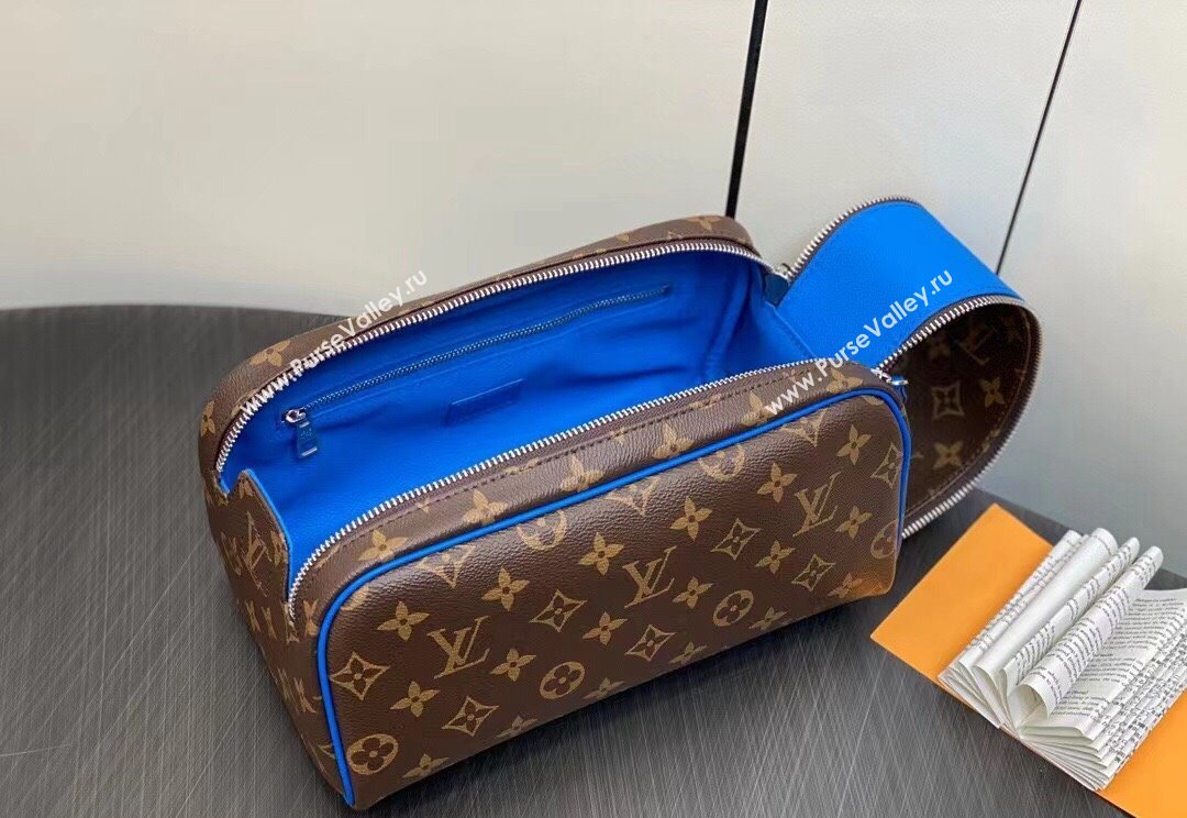 Louis Vuitton Monogram canvas Dopp Kit Toilet Pouch Bag M46763 Blue 2024 (kiki-23122310)