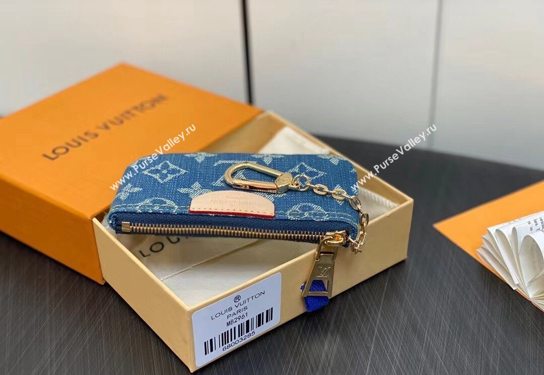 Louis Vuitton Monogram Denim Key Pouch M82961 2024 (kiki-23122576)