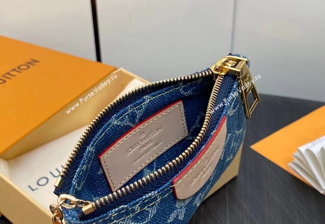 Louis Vuitton Monogram Denim Key Pouch M82961 2024 (kiki-23122576)