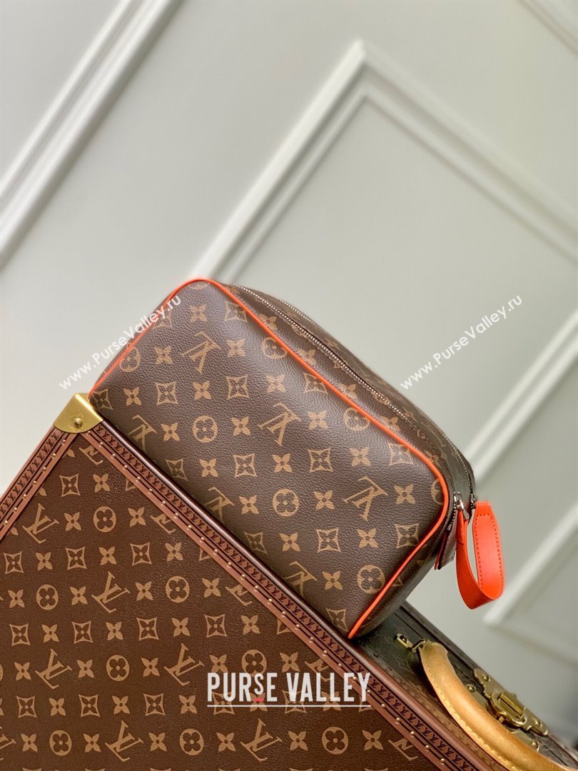 Louis Vuitton Monogram canvas Dopp Kit Toilet Pouch Bag M46765 Orange 2024 (kiki-23122311)