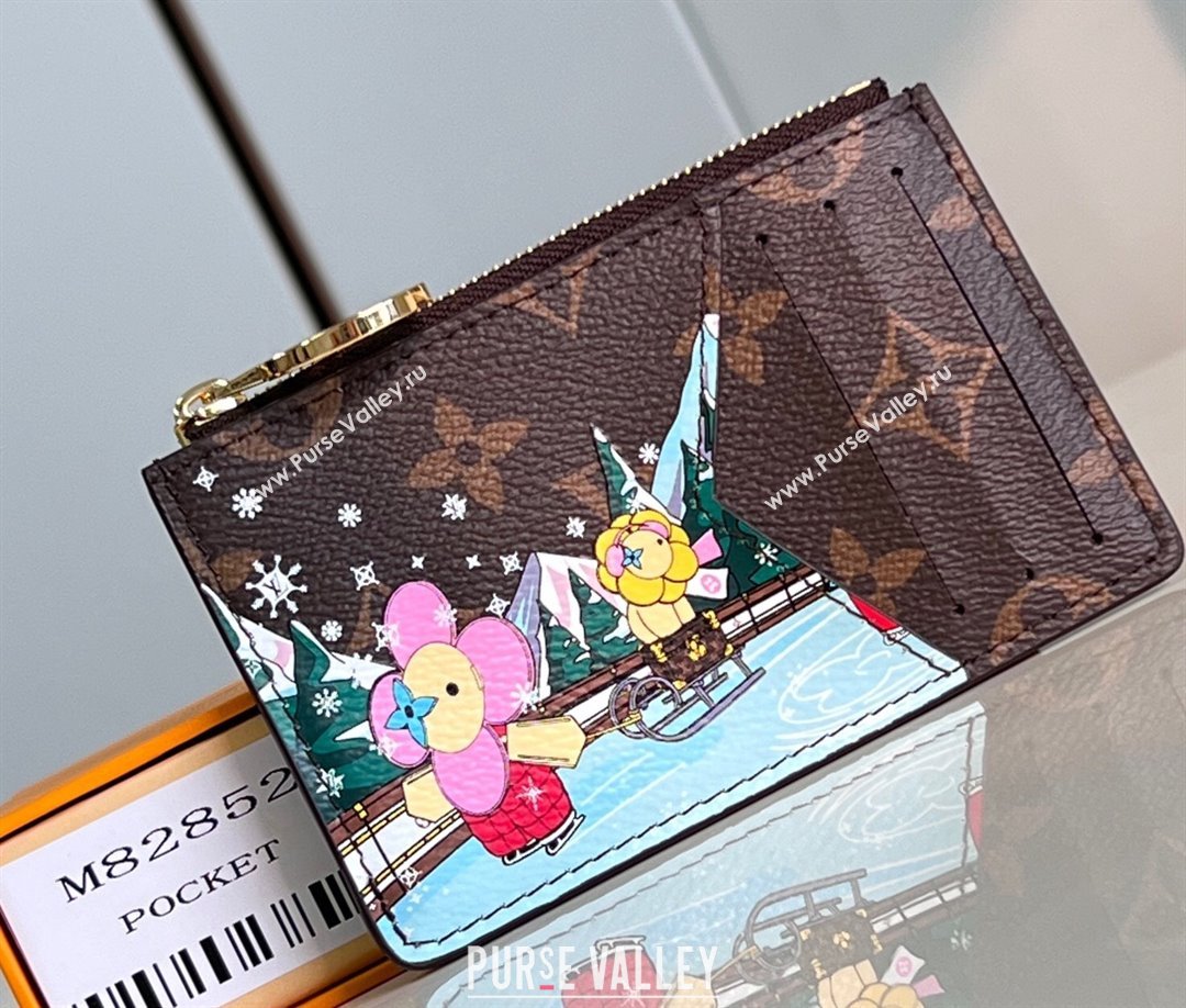 Louis Vuitton Monogram Canvas Romy Card Holder M82852 Vivienne print Pink (nana-23122510)