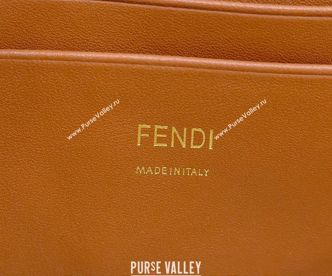 Fendi Mini Baguette bag in Natural straw canvas with FF embroidery (chaoliu-23122616)