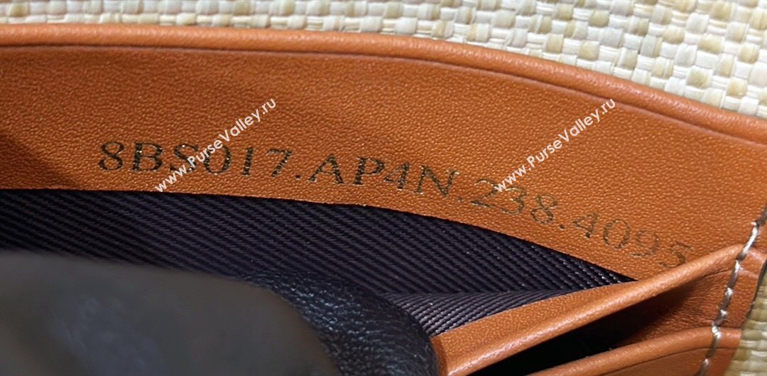 Fendi Mini Baguette bag in Natural straw canvas with FF embroidery (chaoliu-23122616)