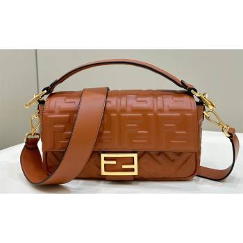 Fendi Nappa Leather Medium Baguette Bag Brown (chaoliu-23122622)