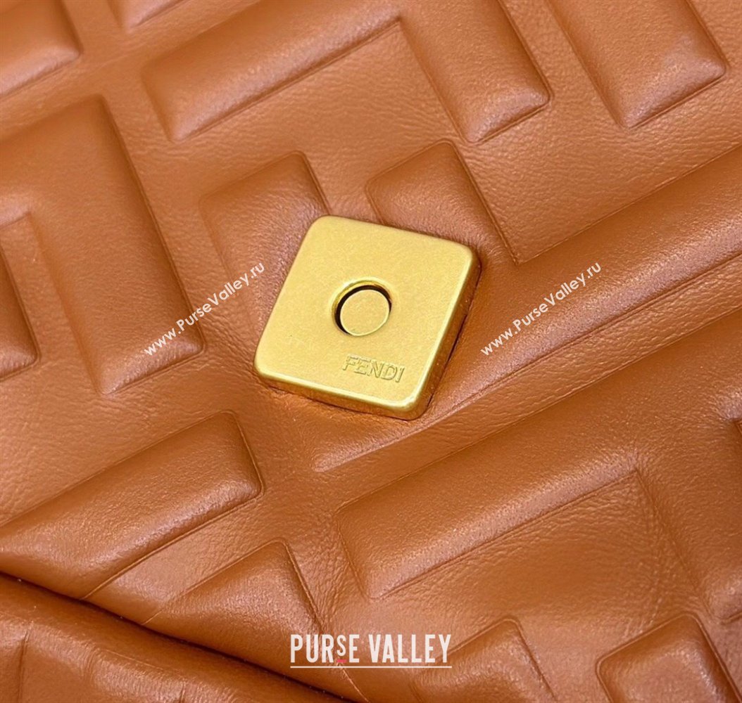 Fendi Nappa Leather Medium Baguette Bag Brown (chaoliu-23122622)