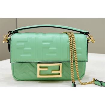 Fendi Nappa Leather Mini Baguette bag Light Green (chaoliu-23122630)