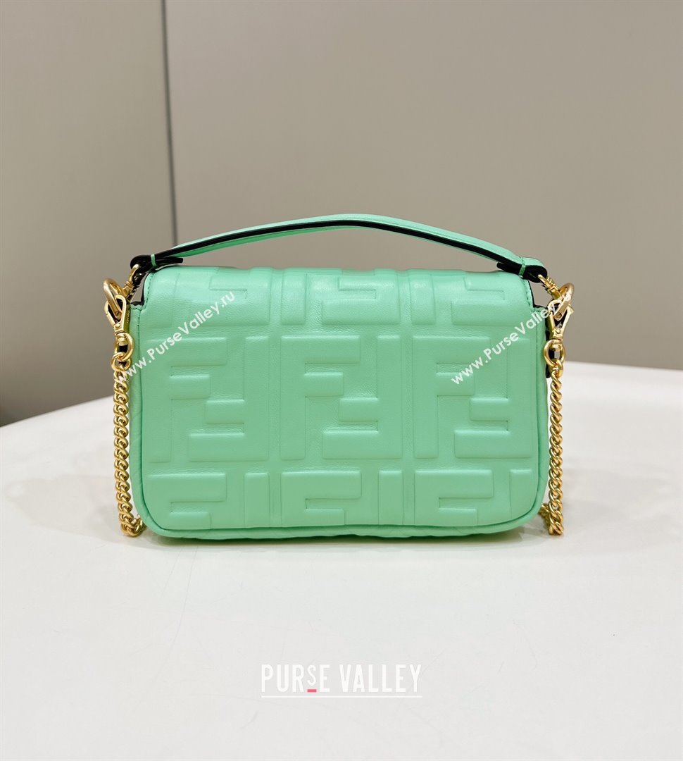 Fendi Nappa Leather Mini Baguette bag Light Green (chaoliu-23122630)