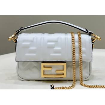 Fendi Nappa Leather Mini Baguette bag White (chaoliu-23122627)