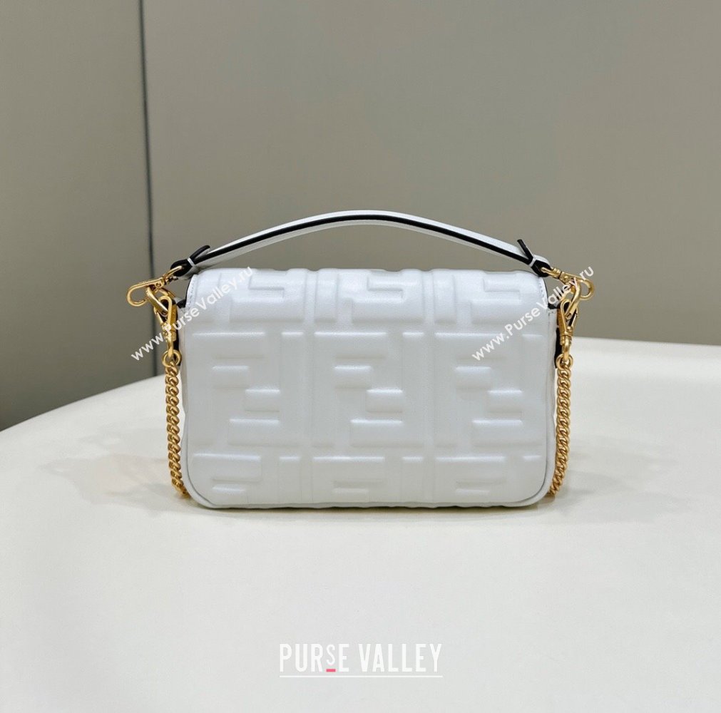 Fendi Nappa Leather Mini Baguette bag White (chaoliu-23122627)