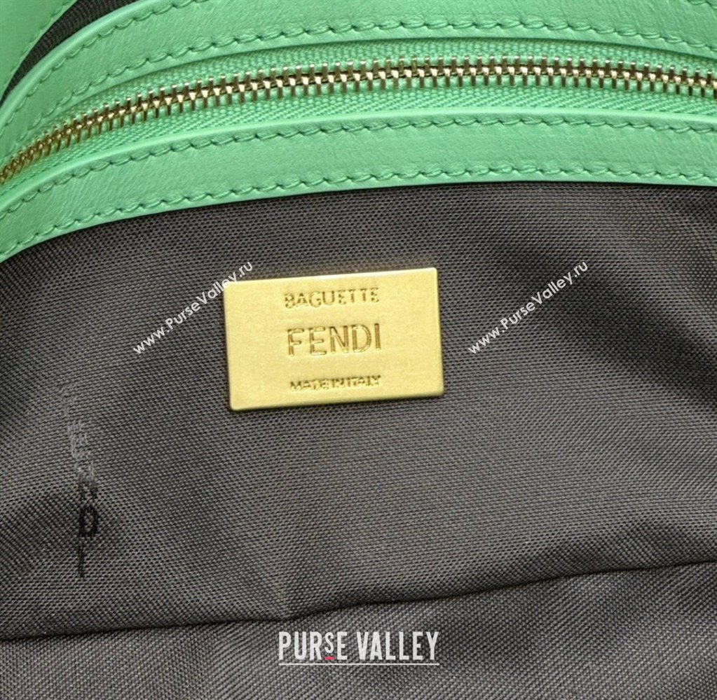 Fendi Nappa Leather Medium Baguette Bag Light Green (chaoliu-23122623)