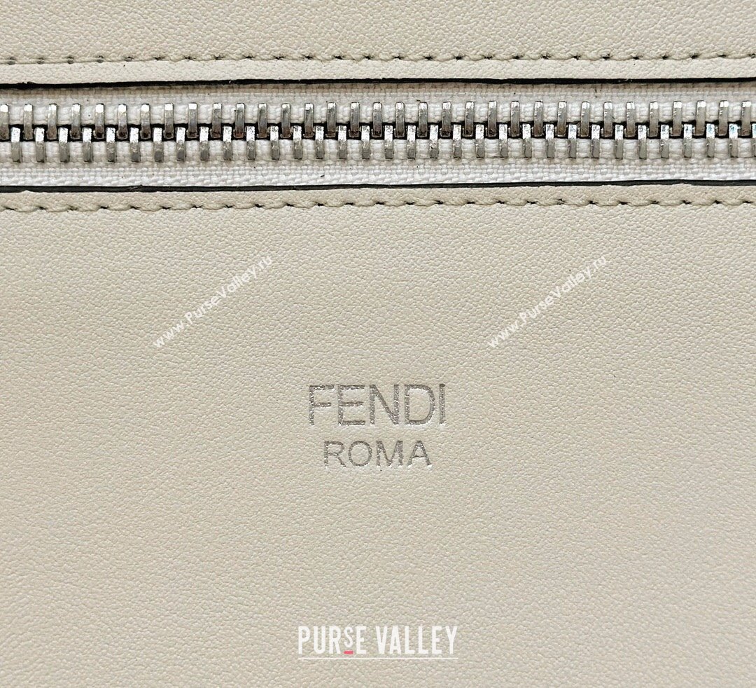 Fendi Peekaboo Iseeu Medium Bag in Selleria Leather 7VA529 Gray/White (chaoliu-23122731)