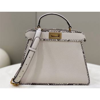 Fendi Peekaboo ISEEU Small Bag White Calfskin/Python Edge (chaoliu-23122709)